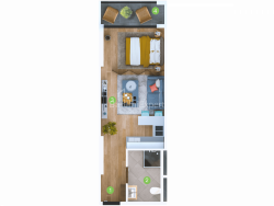 آپارتمان 1-комн 33.6 m² - کلانتر خیمشیاشویلی, Batumi