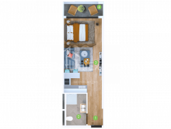 آپارتمان 1-комн 33.6 m² - کلانتر خیمشیاشویلی, Batumi