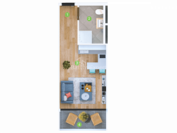 آپارتمان 1-комн 27.7 m² - کلانتر خیمشیاشویلی, Batumi