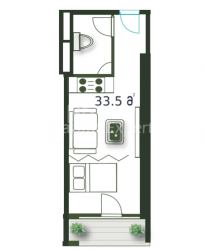 آپارتمان 1-комн 33.5 m² - کلانتر خیمشیاشویلی, Batumi