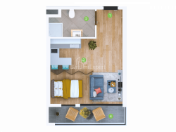 آپارتمان 1-комн 33.8 m² - کلانتر خیمشیاشویلی, Batumi