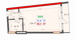 آپارتمان 1-комн 34.8 m² - لخ و ماریا کاچینسکی, Batumi