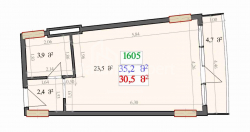 آپارتمان 1-комн 35.2 m² - لخ و ماریا کاچینسکی, Batumi