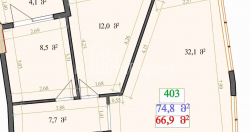 آپارتمان 2-комн 74.8 m² - لخ و ماریا کاچینسکی, Batumi