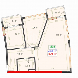شی در حال ساخت 2-комн 55.8 m² - لخ و ماریا کاچینسکی, Batumi