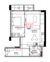 شی در حال ساخت 2-комн 62.5 m² - لخ و ماریا کاچینسکی, Batumi