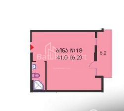 آپارتمان 2-комн 41 m² - یوریوسکایا, Batumi