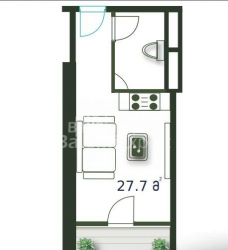 آپارتمان 1-комн 28 m² - کلانتر خیمشیاشویلی, Batumi