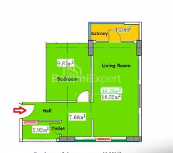 آپارتمان 2-комн 46 m² - یوریوسکایا, Batumi