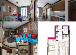آپارتمان 1-комн 53 m² - یوریوسکایا, Batumi