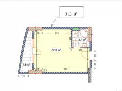 آپارتمان 1-комн 31.3 m² - کلانتر خیمشیاشویلی, Batumi