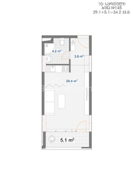 آپارتمان 1-комн 34.2 m² - خیدرا آباشیدزه, Batumi