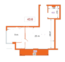 آپارتمان 2-комн 43.6 m² - تبل ابوسریدزه, Batumi